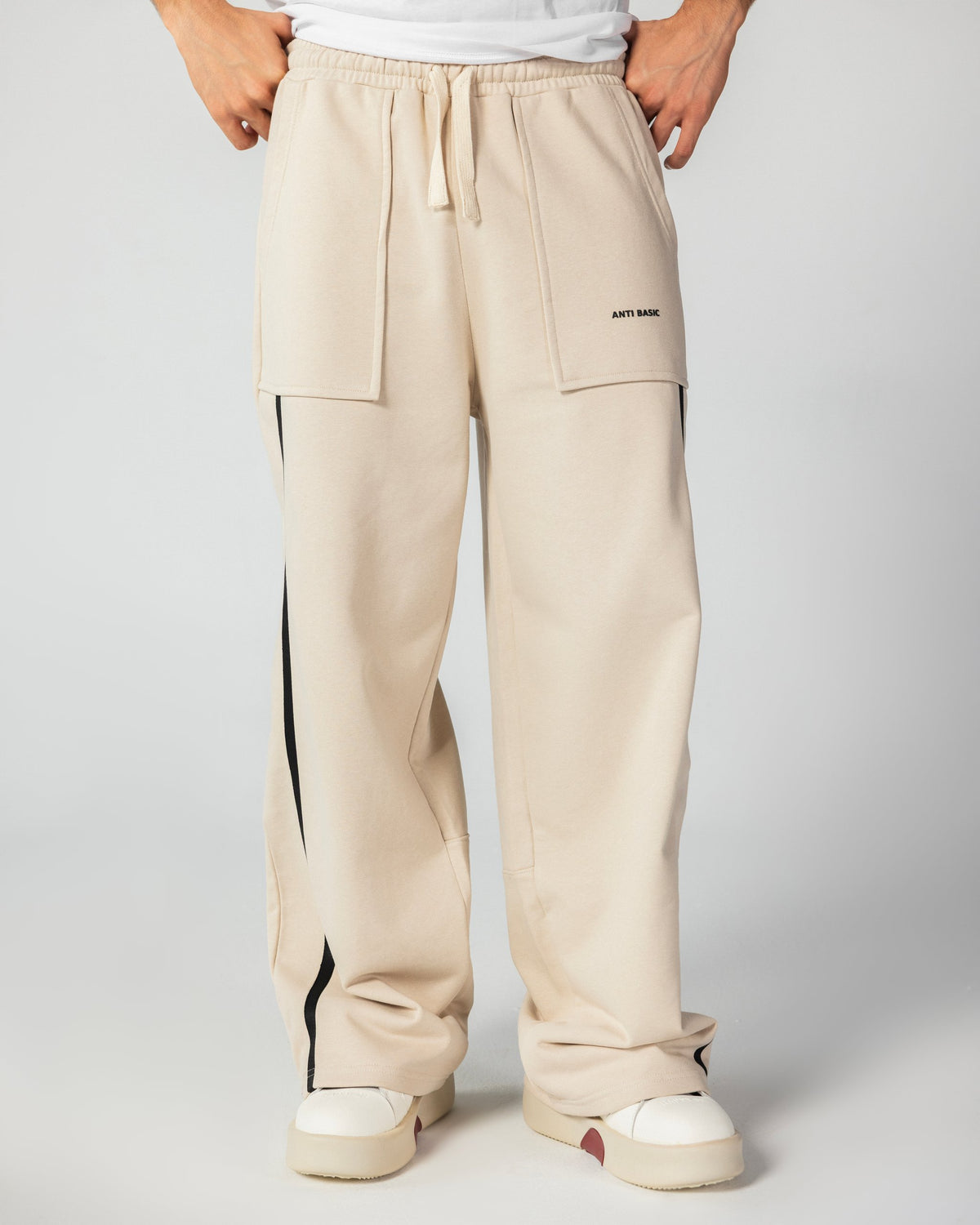 Statement Wide Leg Sweatpants – Beige – Anti Basic streetwear Egypt (photo 11)