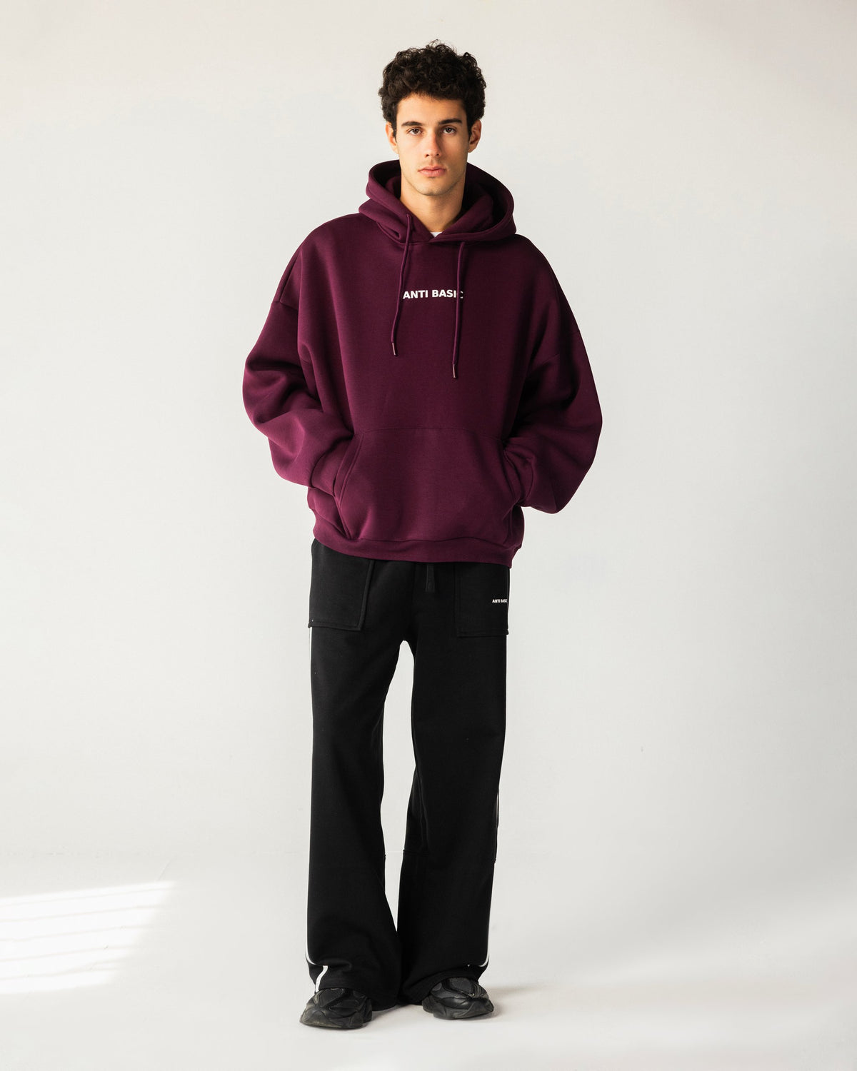 Statement Wide Leg Sweatpants – Black – Anti Basic streetwear Egypt (photo 7)