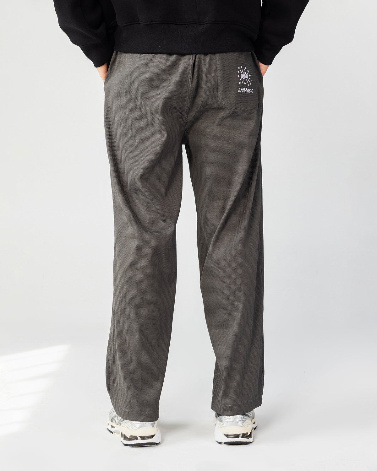 Textured Wide Leg Pants – Gray – Anti Basic streetwear Egypt (photo 5)
