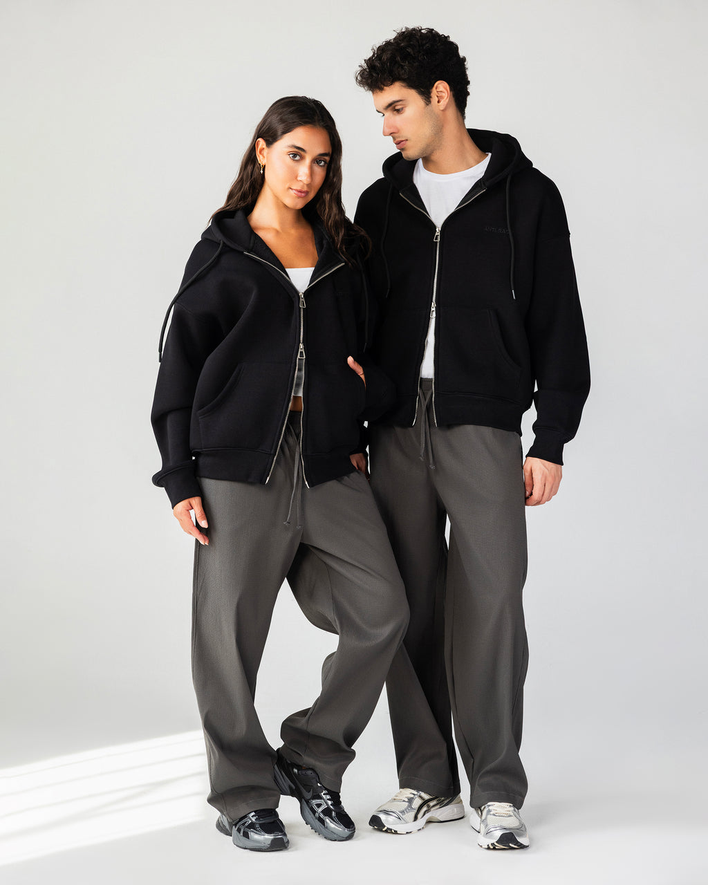 Textured Wide Leg Pants – Gray – Anti Basic streetwear Egypt (photo 15)
