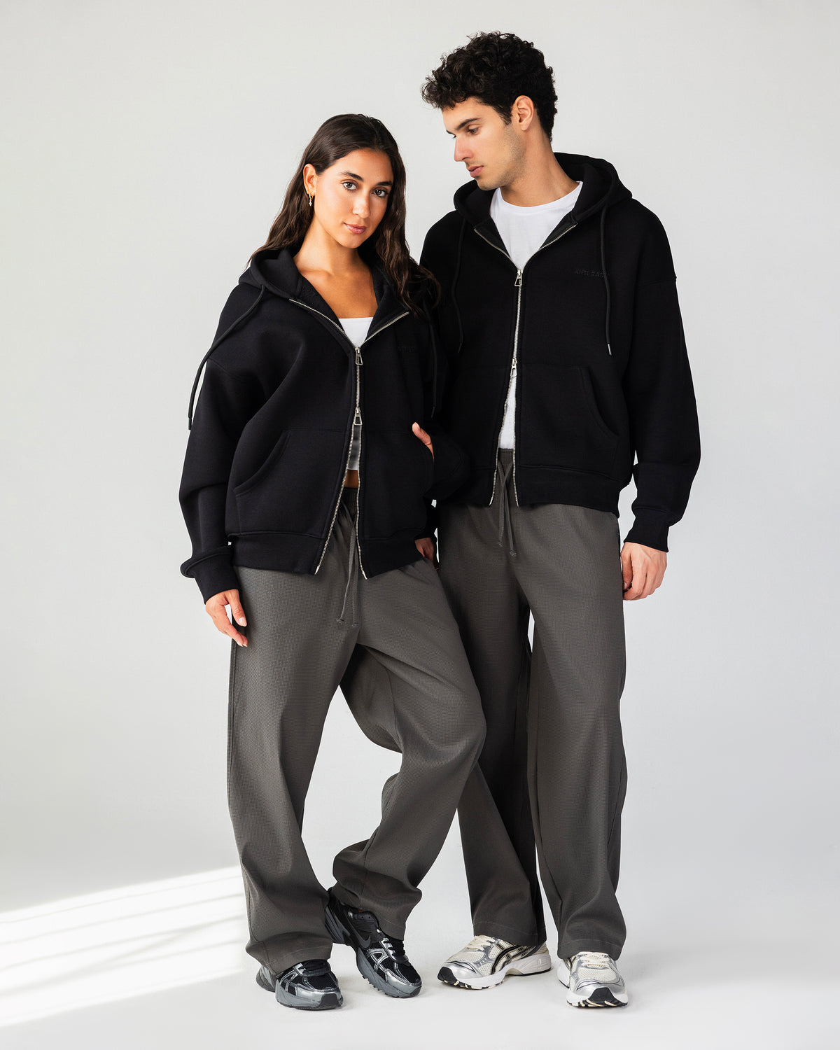 Textured Wide Leg Pants – Gray – Anti Basic streetwear Egypt (photo 15)