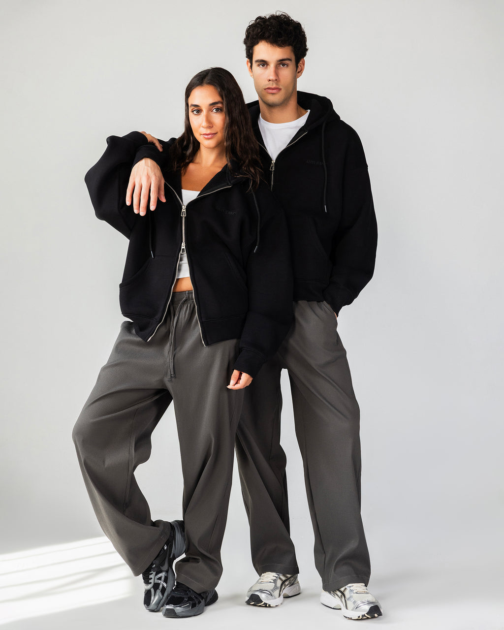 Textured Wide Leg Pants – Gray – Anti Basic streetwear Egypt (photo 16)