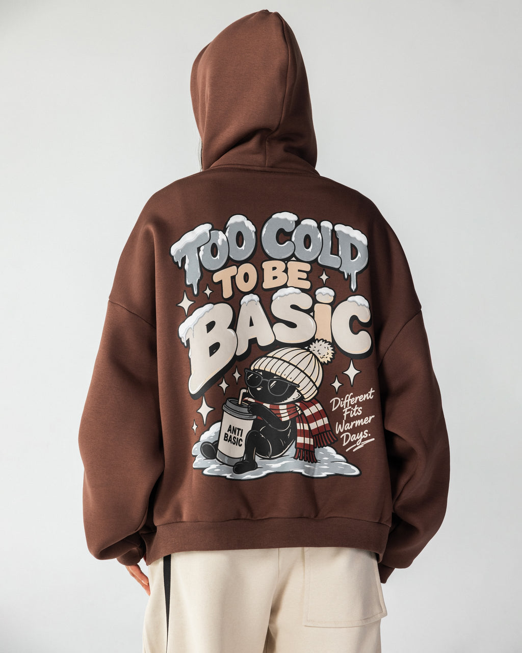 Too Cold – Balloon Hoodie – Brown – Anti Basic streetwear Egypt (photo 6)
