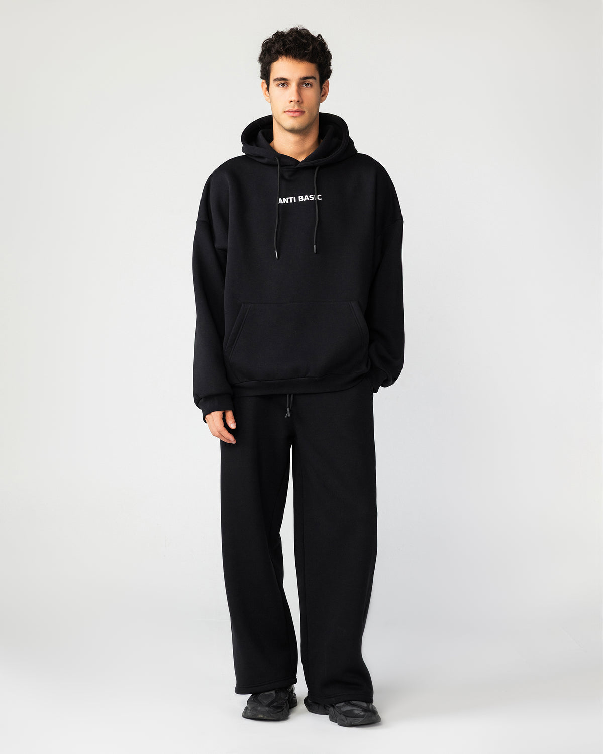 Unisex Relaxed Melton Set – Black – Anti Basic streetwear Egypt (photo 9)