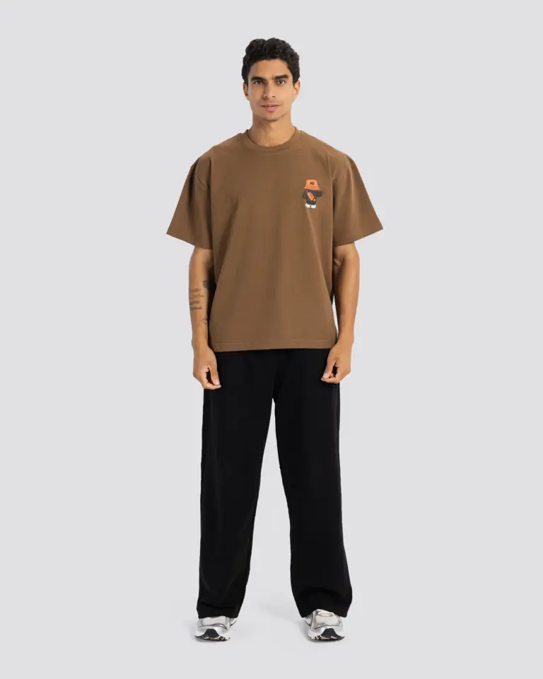 AN Oversize T-Shirt – Mocha Brown – Anti Basic streetwear Egypt