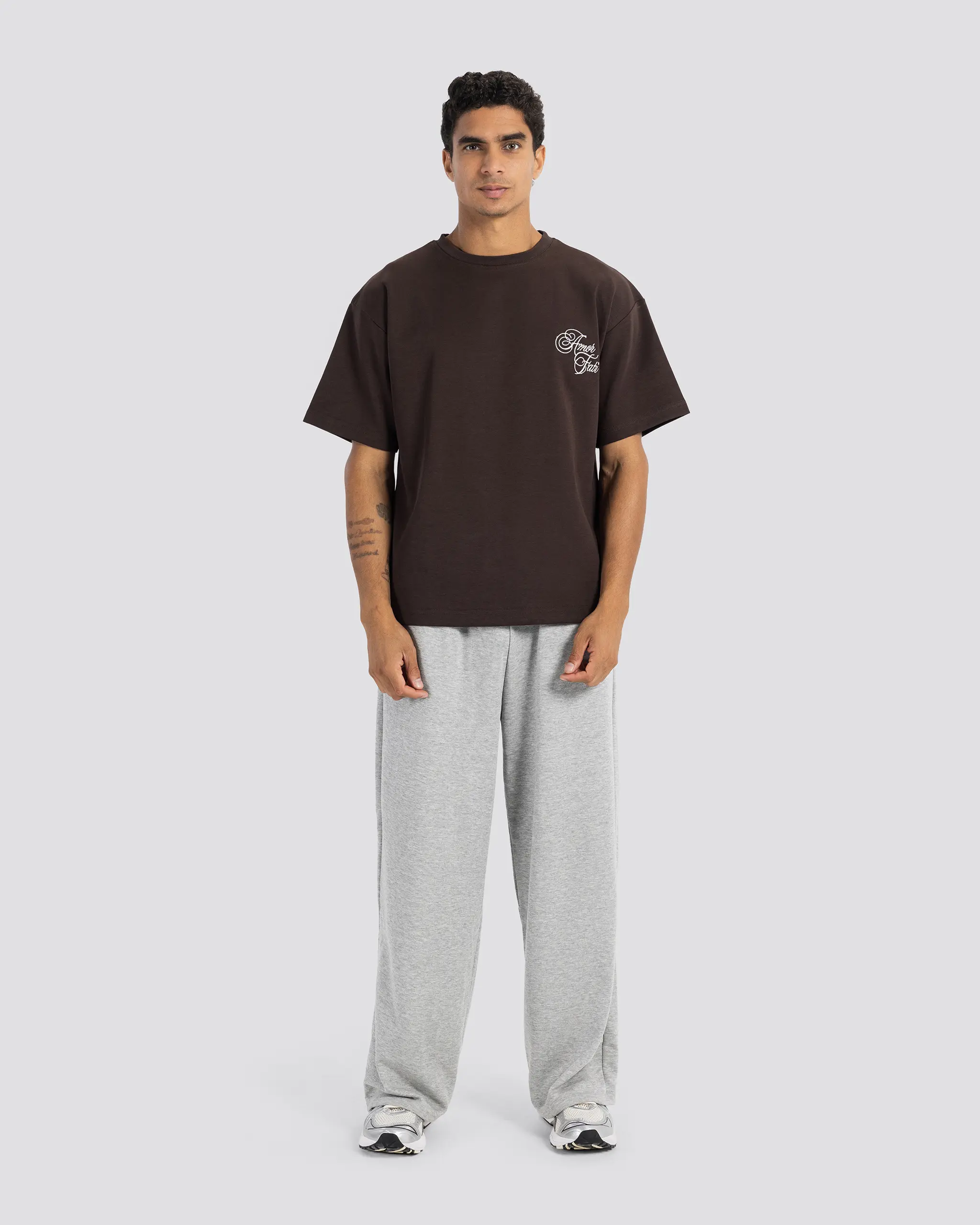 Amor Fati Oversize T-Shirt1 Amor Fati Oversize T-Shirt – Brown – Anti Basic streetwear Egypt