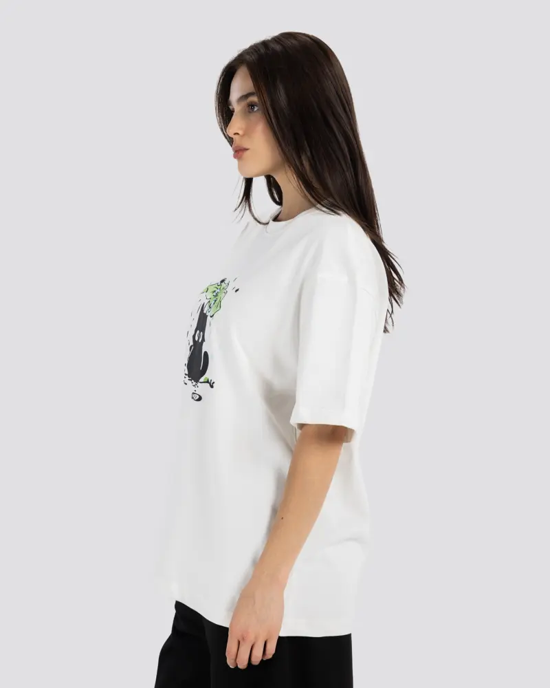 Cat Print Oversize T-Shirt – Anti Basic streetwear Egypt (photo 1)