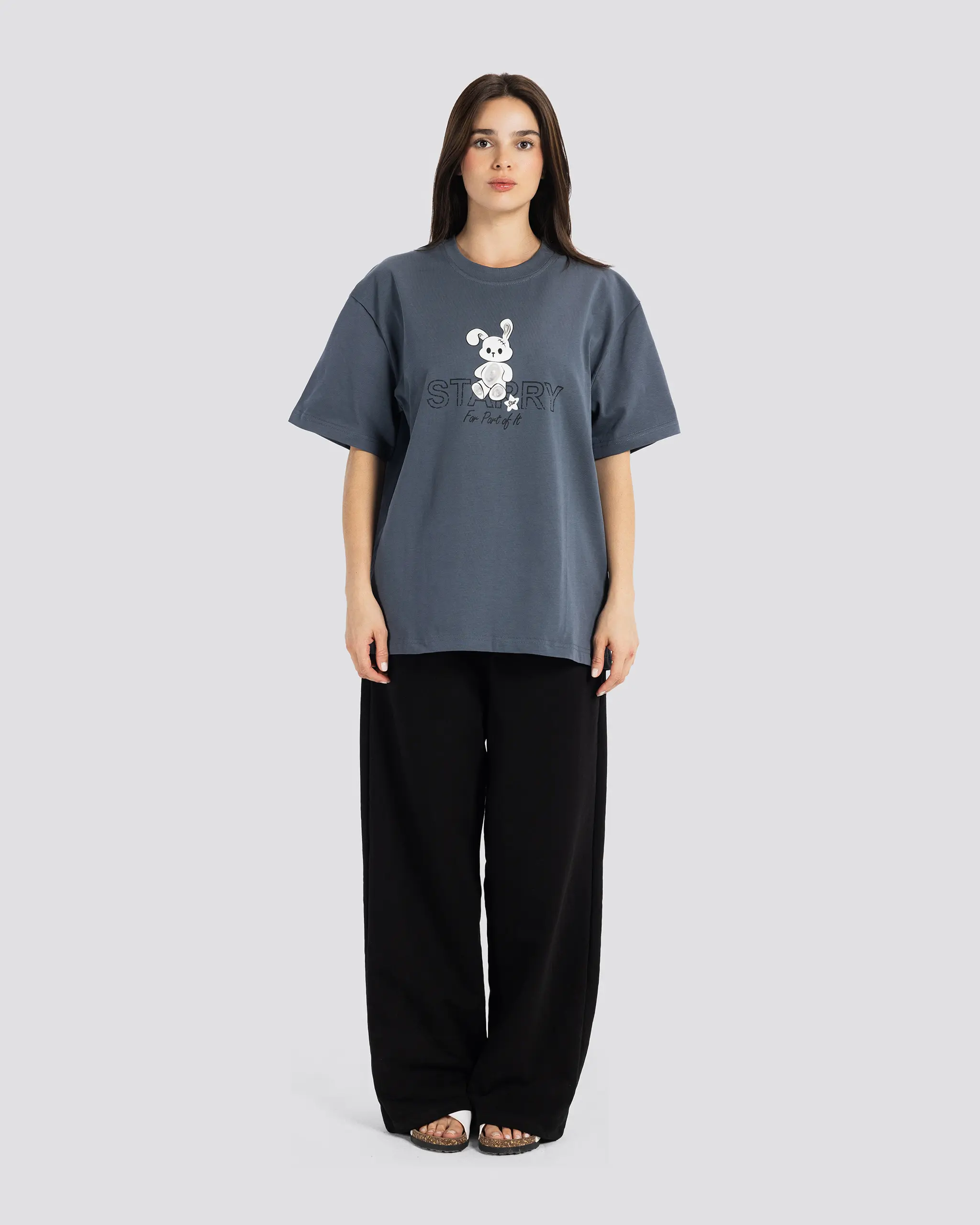 Starry Oversize T-Shirt1 Starry Oversize T-Shirt – Gray – Anti Basic streetwear Egypt