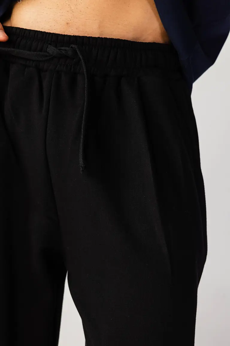 Wide Leg Sweat Pants Black6 scaled