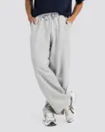 Wide-Leg Sweat Pants – Gray – Anti Basic streetwear Egypt (photo 2)