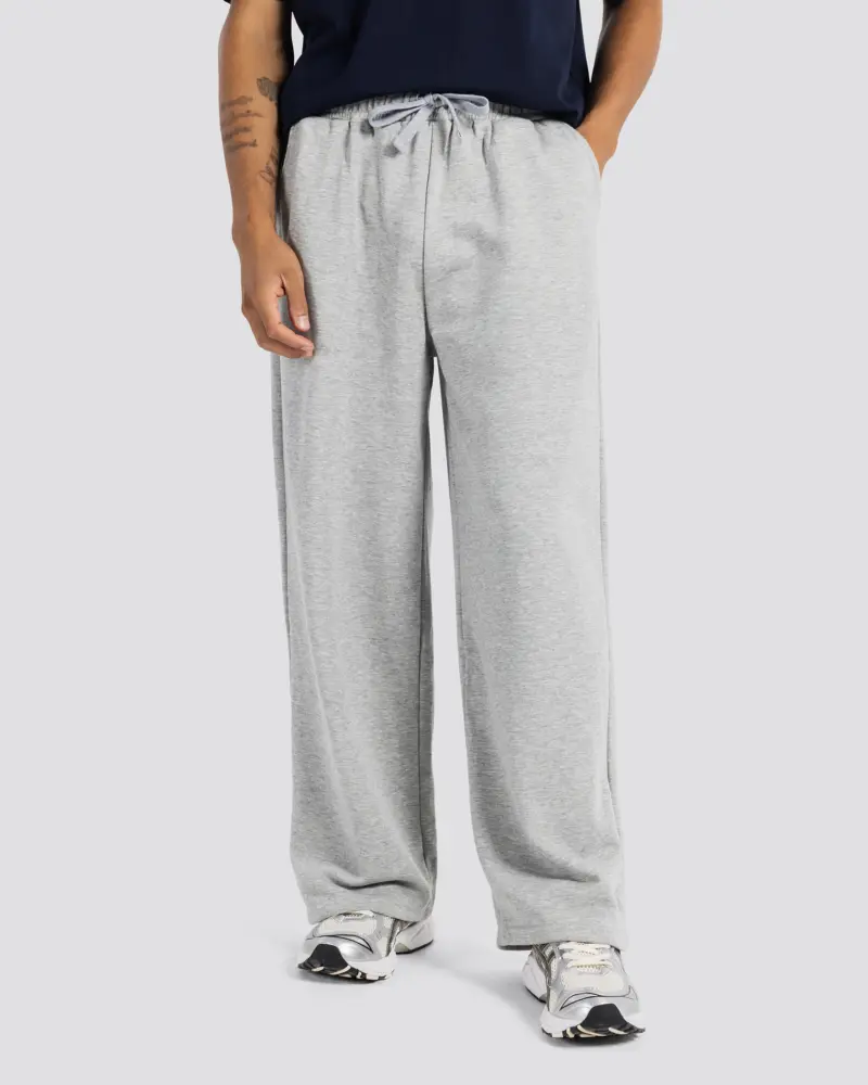 Wide-Leg Sweat Pants – Gray – Anti Basic streetwear Egypt (photo 3)