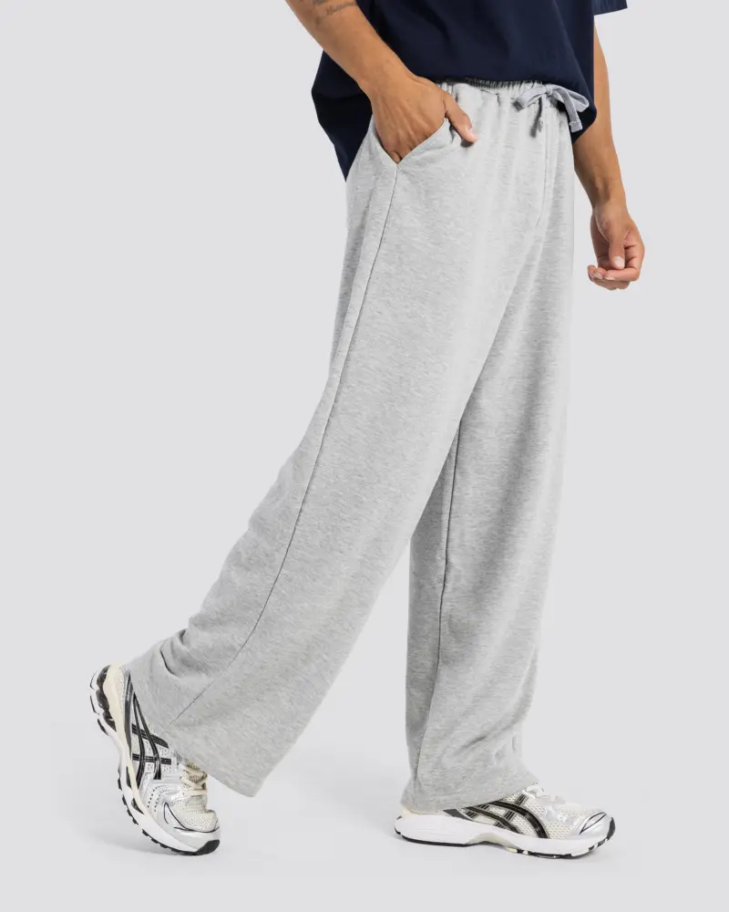 Wide-Leg Sweat Pants – Gray – Anti Basic streetwear Egypt (photo 1)