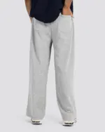 Wide-Leg Sweat Pants – Gray – Anti Basic streetwear Egypt (photo 4)