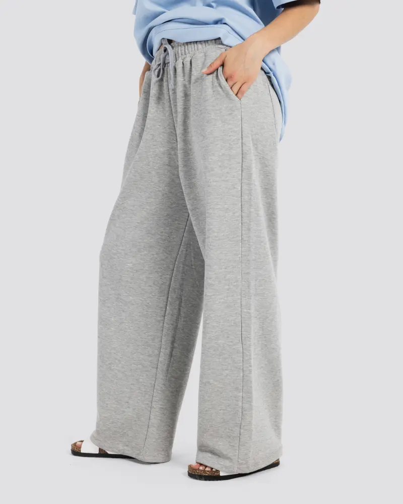 Wide-Leg Sweat Pants – Gray – Anti Basic streetwear Egypt (photo 7)