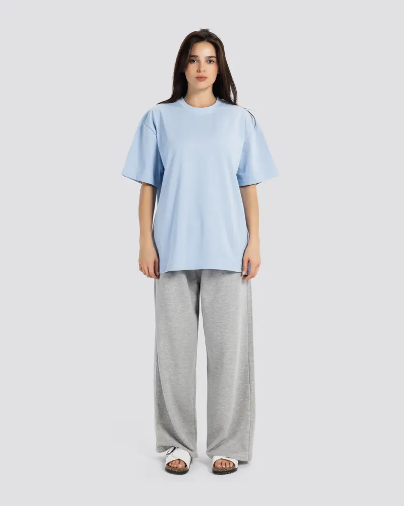 Wide-Leg Sweat Pants – Gray – Anti Basic streetwear Egypt (photo 5)