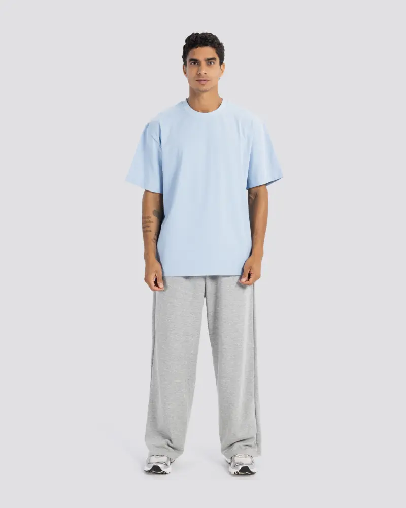 Wide-Leg Sweat Pants – Gray – Anti Basic streetwear Egypt