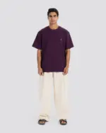 Ant Print Relaxed T-Shirt – Light Burgundy – Anti Basic streetwear Egypt