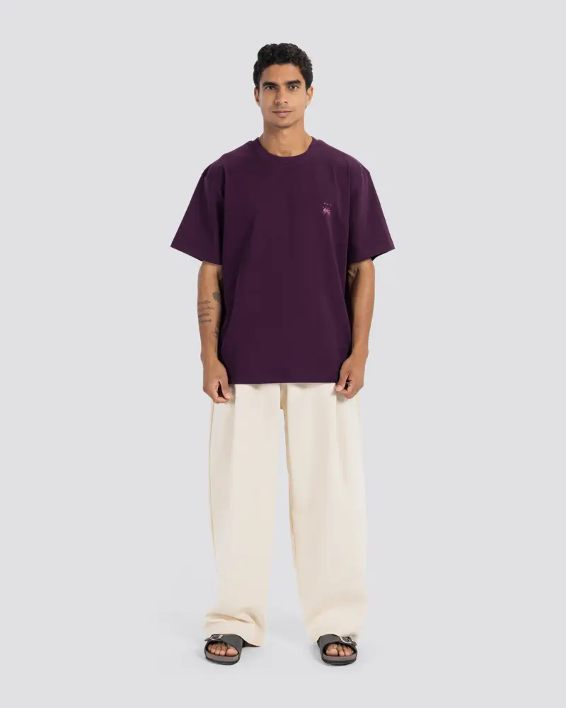Ant Print Relaxed T-Shirt – Light Burgundy – Anti Basic streetwear Egypt