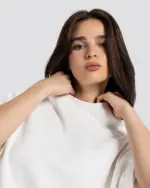 Boxy-Fit Stitched T-Shirt – Off White – Anti Basic streetwear Egypt (photo 11)