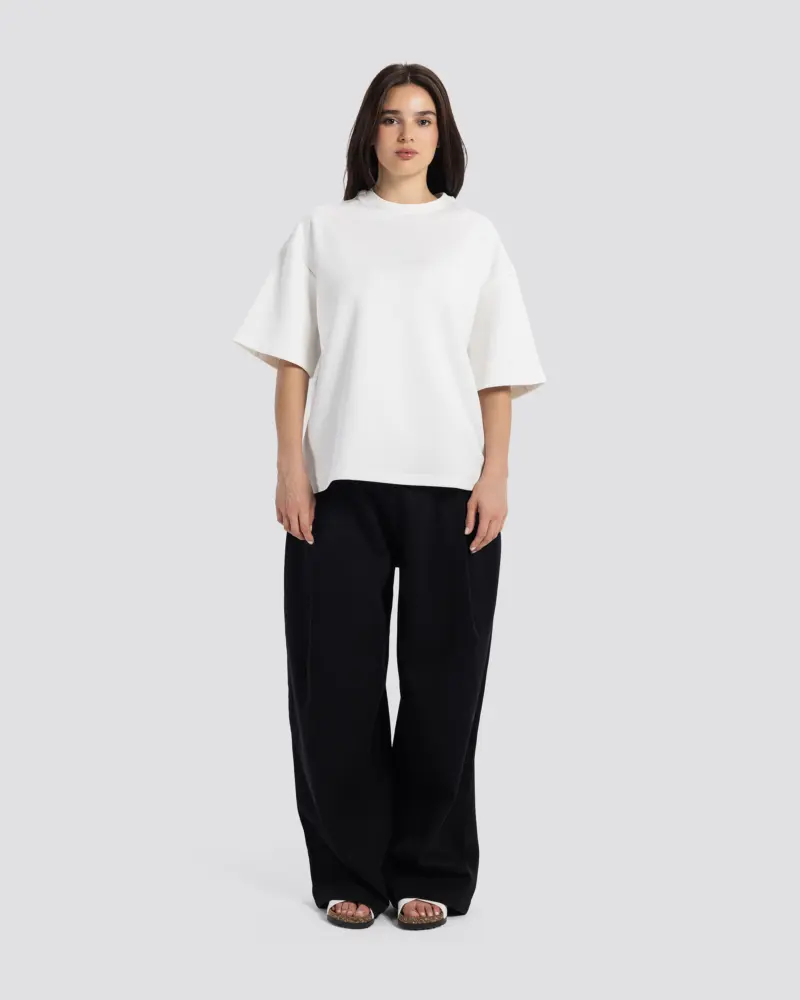 Boxy-Fit Stitched T-Shirt – Off White – Anti Basic streetwear Egypt (photo 6)