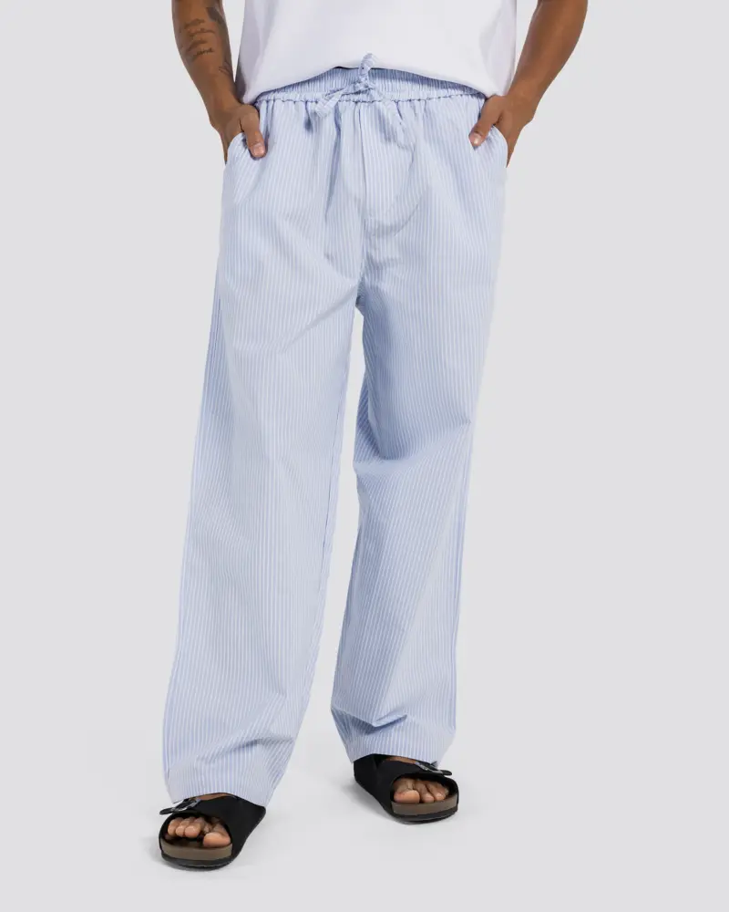 Comfortable Striped Trousers – Baby Blue – Anti Basic streetwear Egypt