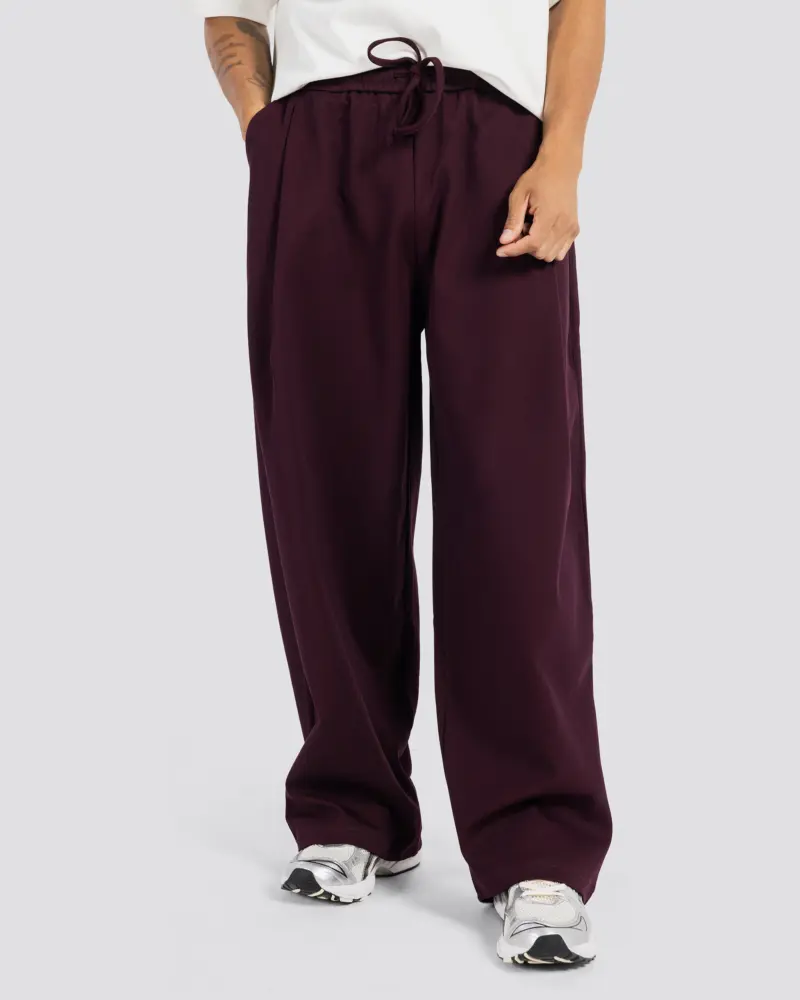 Cotton Two-Tuck Pants – Burgundy – Anti Basic streetwear Egypt (photo 4)
