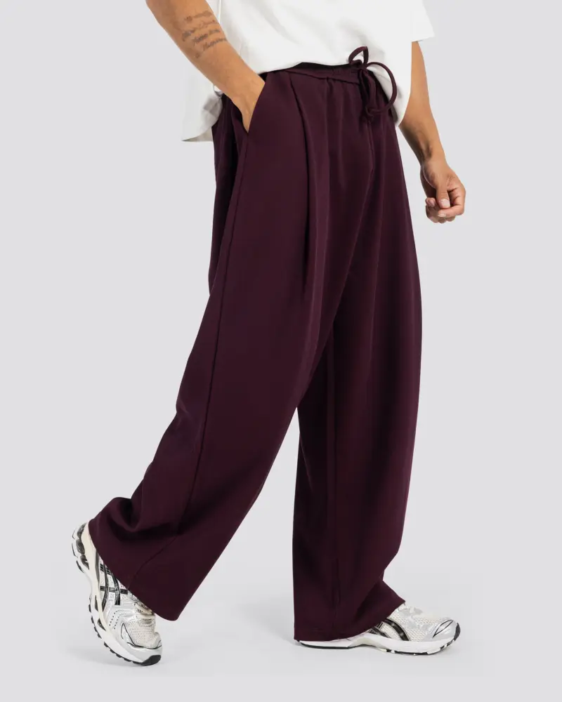 Cotton Two-Tuck Pants – Burgundy – Anti Basic streetwear Egypt