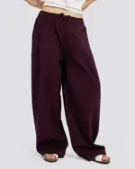 Cotton Two-Tuck Pants – Burgundy – Anti Basic streetwear Egypt (photo 5)