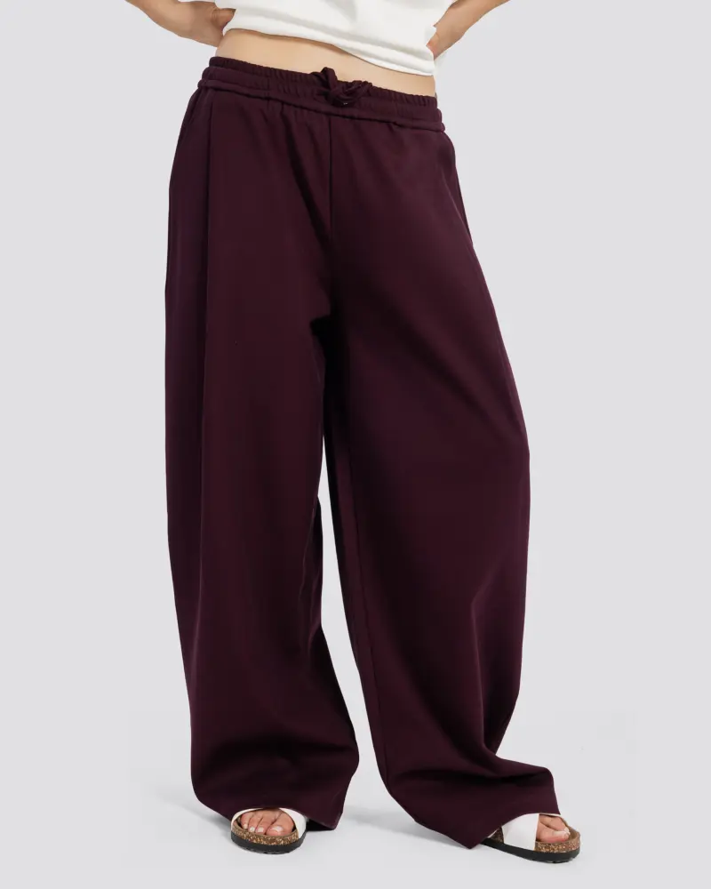 Cotton Two-Tuck Pants – Burgundy – Anti Basic streetwear Egypt (photo 5)