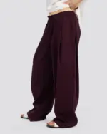 Cotton Two-Tuck Pants – Burgundy – Anti Basic streetwear Egypt (photo 7)