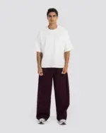Cotton Two-Tuck Pants – Burgundy – Anti Basic streetwear Egypt (photo 1)