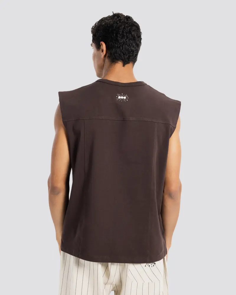 Lightweight Printed Tank – Brown – Anti Basic streetwear Egypt (photo 3)