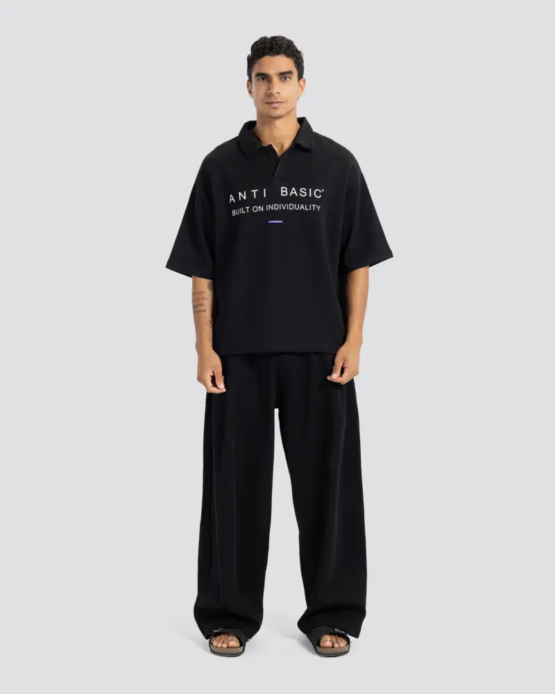 Printed Short-Sleeve Polo Shirt – Anti Basic streetwear Egypt (photo 1)