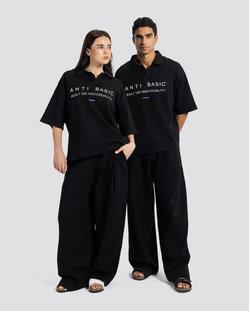 Printed Short-Sleeve Polo Shirt – Anti Basic streetwear Egypt (photo 13)