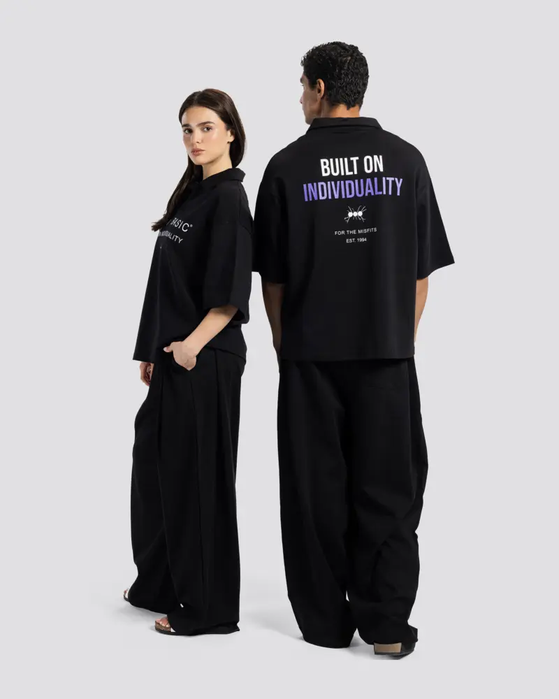Printed Short-Sleeve Polo Shirt – Anti Basic streetwear Egypt (photo 12)