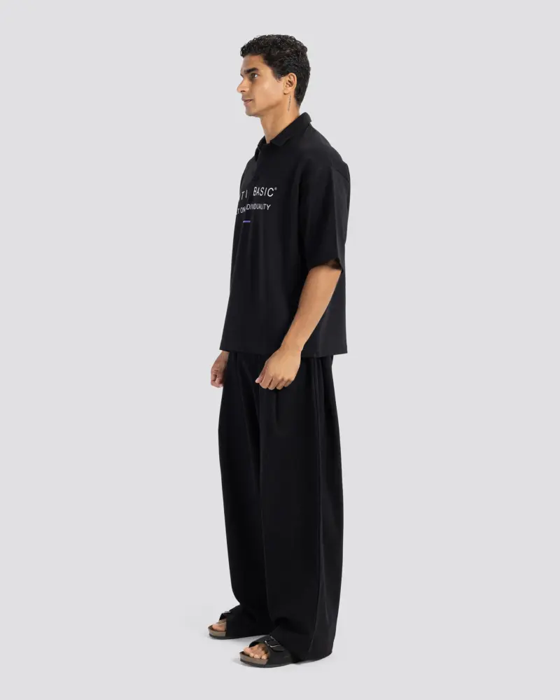 Printed Short-Sleeve Polo Shirt – Anti Basic streetwear Egypt (photo 3)