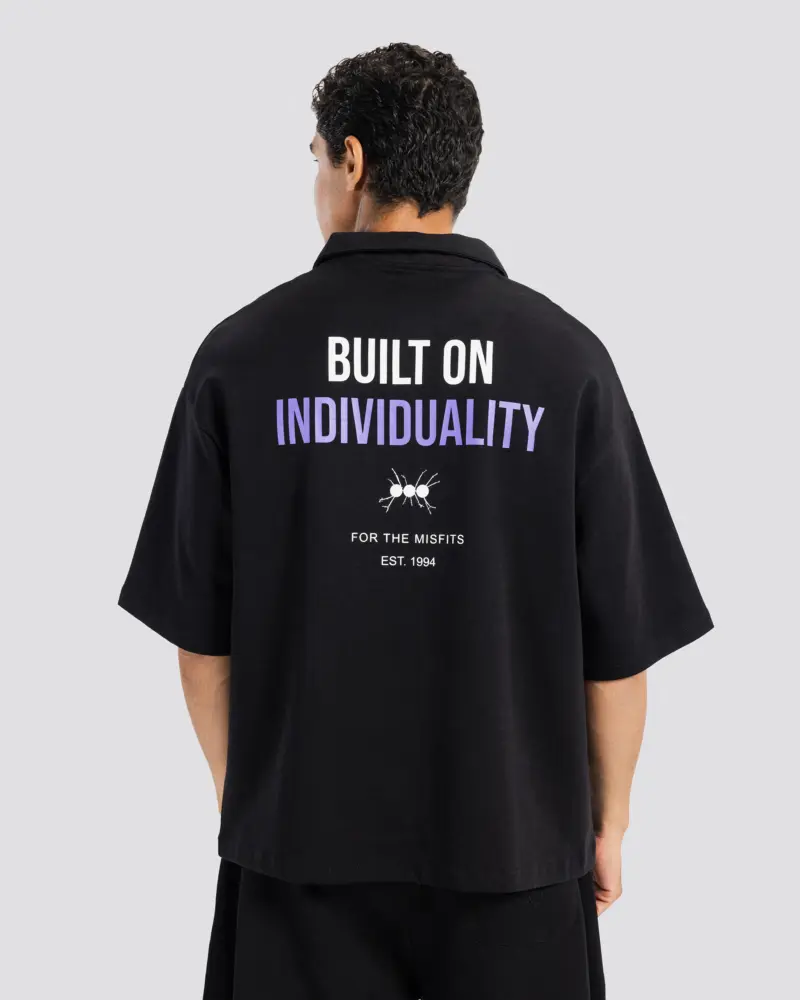 Printed Short-Sleeve Polo Shirt – Anti Basic streetwear Egypt (photo 4)