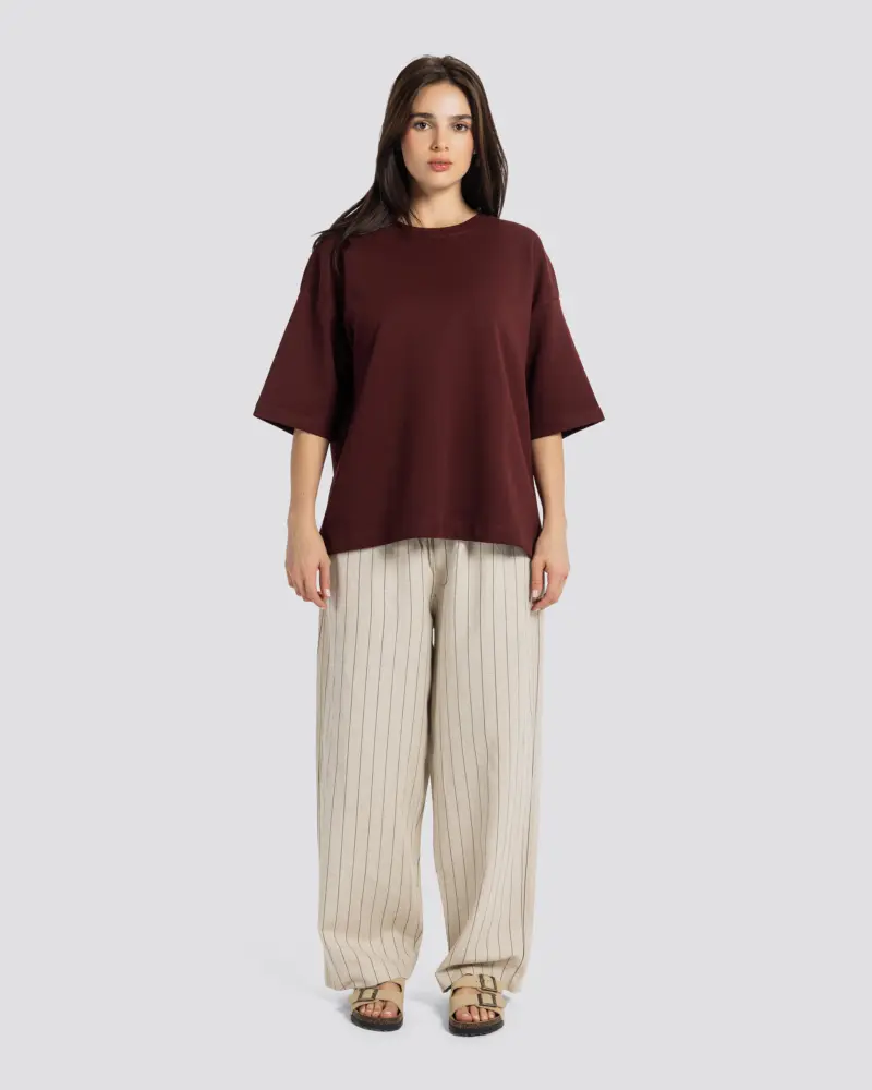 Wide-leg striped linen trousers – Anti Basic streetwear Egypt (photo 5)