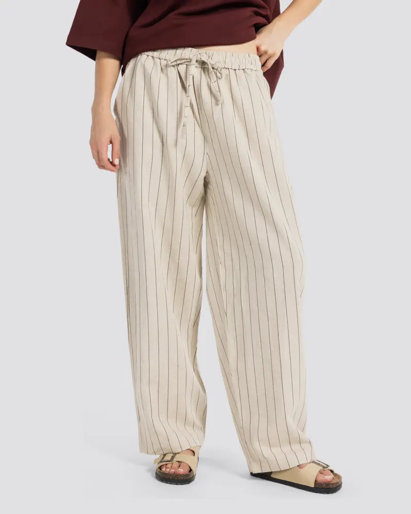 Wide-leg striped linen trousers – Anti Basic streetwear Egypt (photo 6)