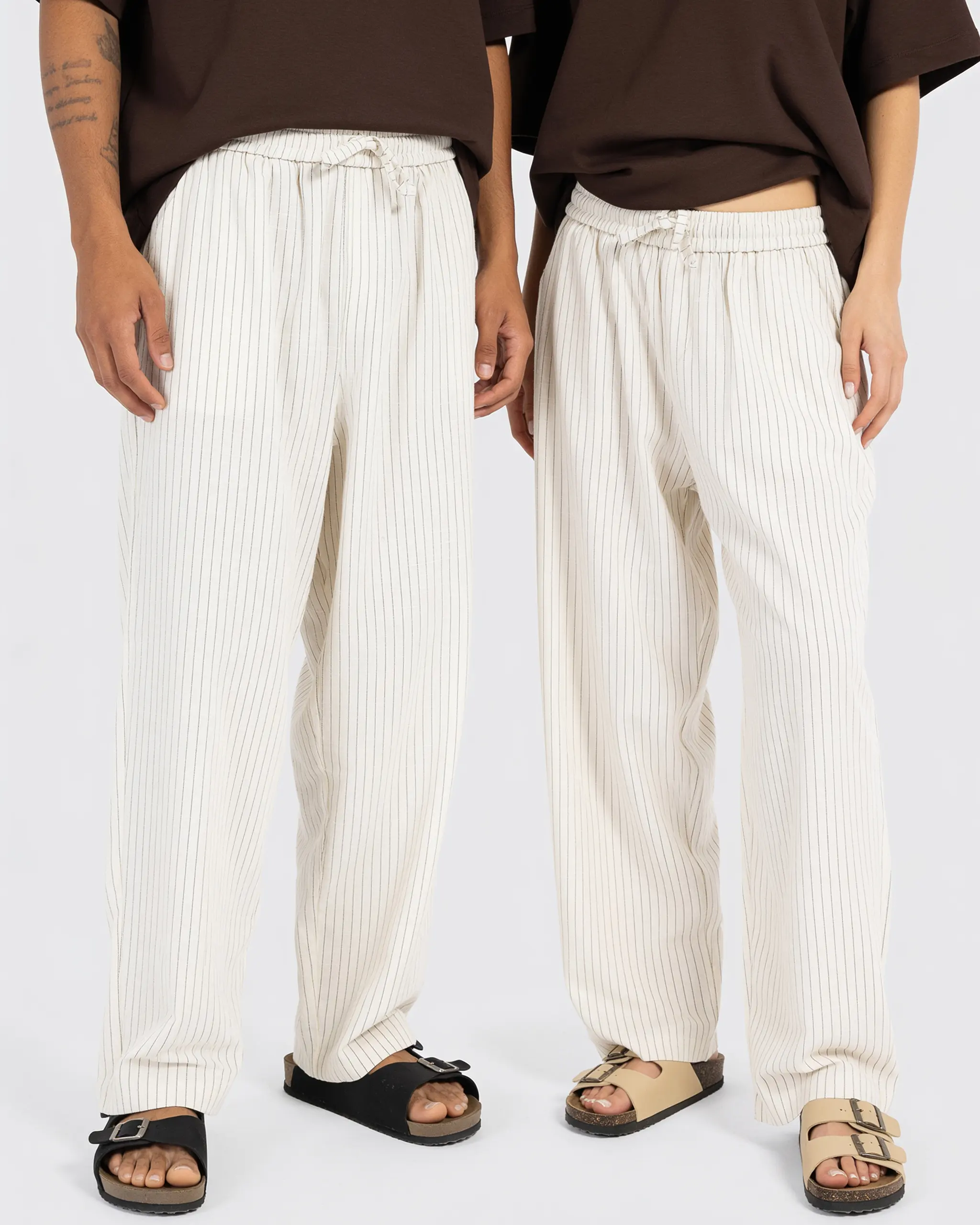 Relaxed Striped Linen Trousers off white11 Relaxed Striped Linen Trousers – Anti Basic streetwear Egypt (photo 11)
