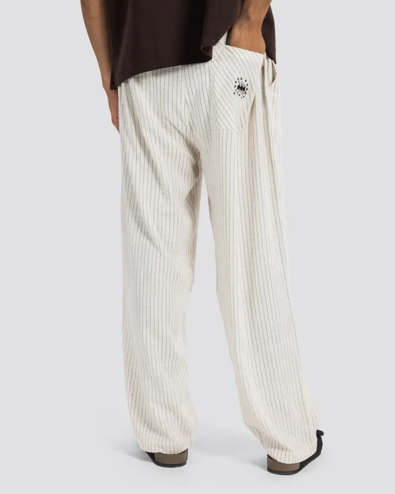Relaxed Striped Linen Trousers – Anti Basic streetwear Egypt (photo 3)