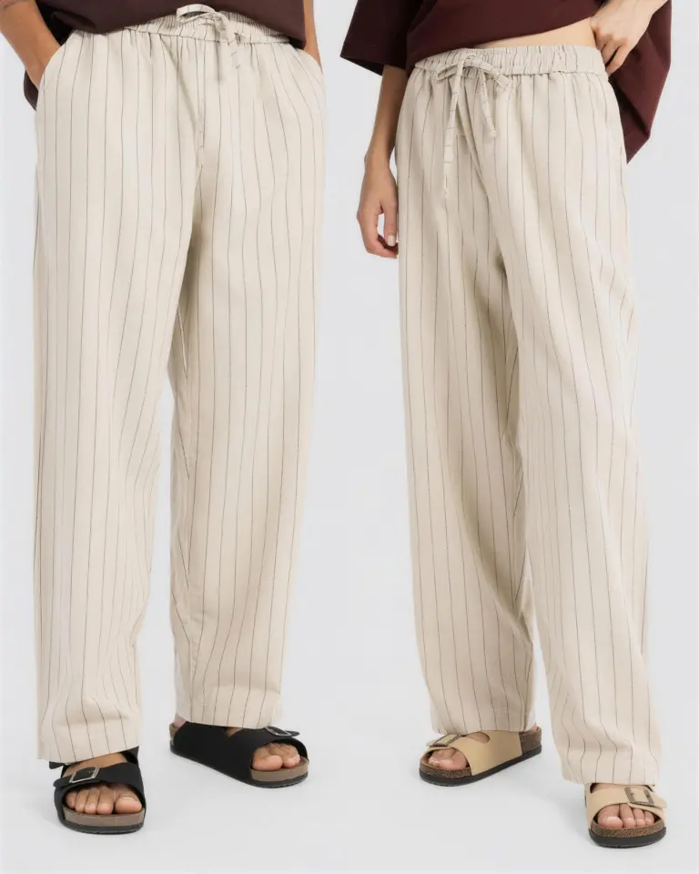 Wide-leg striped linen trousers – Anti Basic streetwear Egypt (photo 12)
